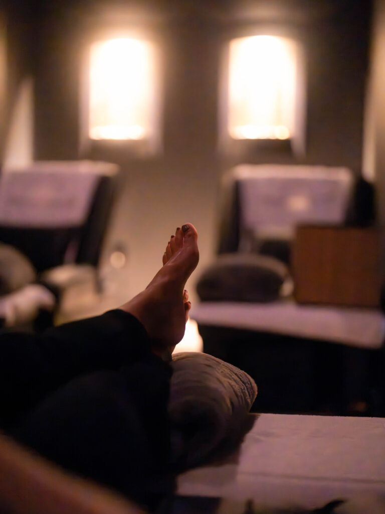 A relaxed foot after a massage.