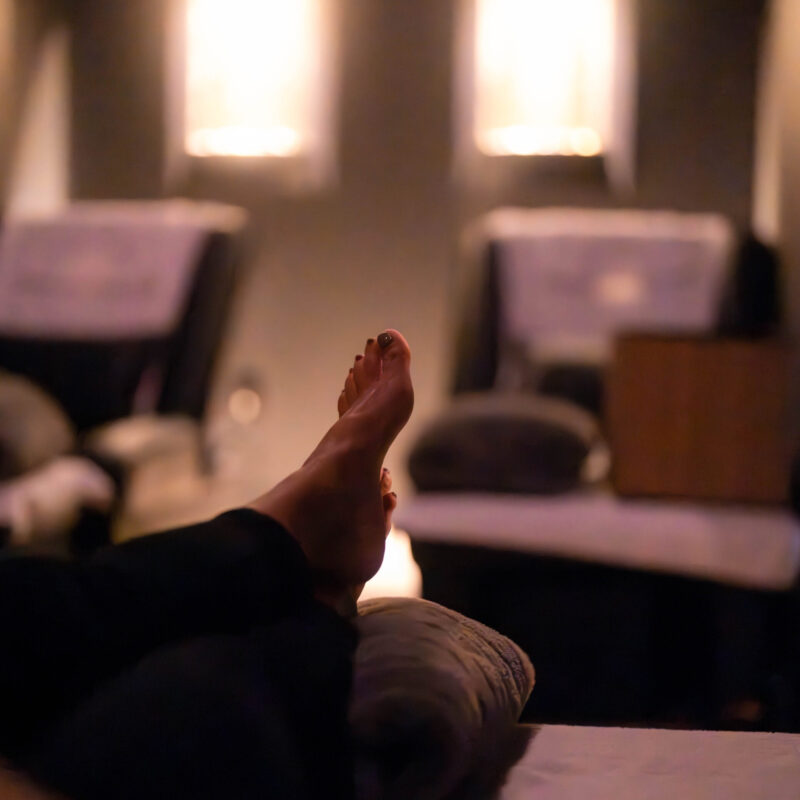 A relaxed foot after a massage.