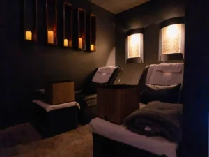 A dark massage room